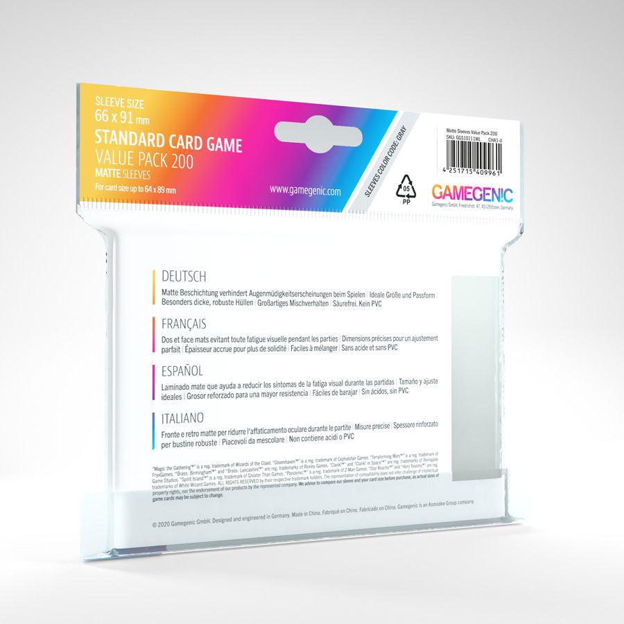 Matte Standard Card Game Value Pack 200