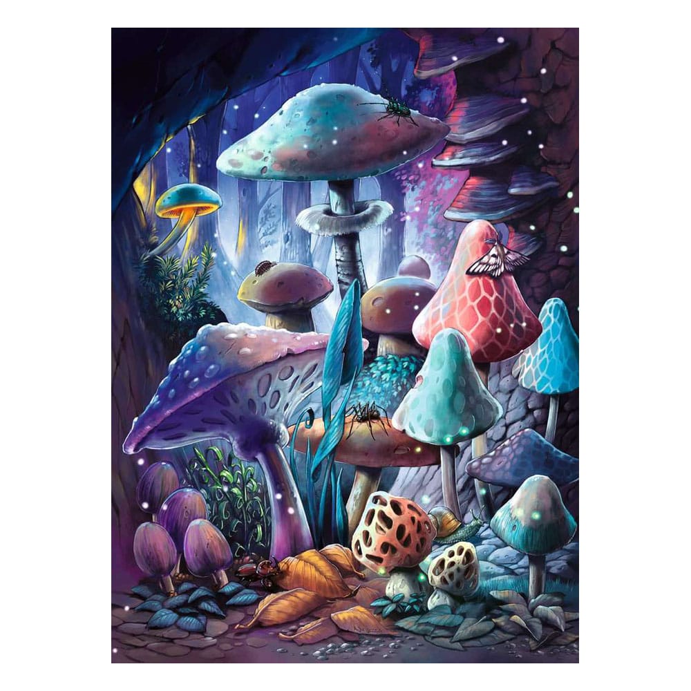 Glow-in-the-Dark palapeli Moonlight Mushrooms (500 palaa)