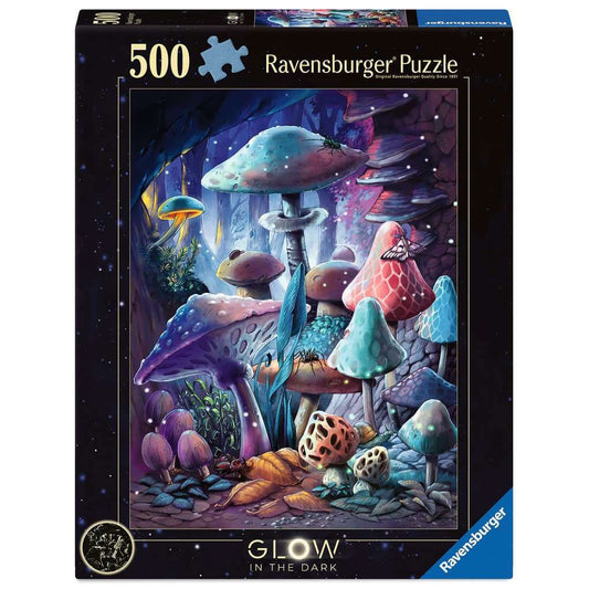 Glow-in-the-Dark palapeli Moonlight Mushrooms (500 palaa)